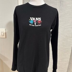 Vans Black Long Sleeve Tee with Colorful 'Better Together' Graphic